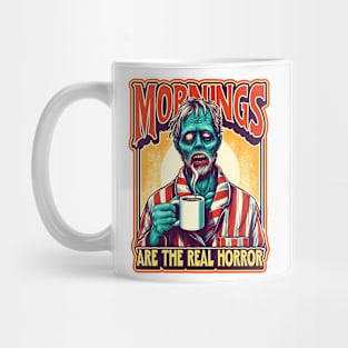 Funny Anti-Morning Zombie Horror meme Design: Hilarious No-Morning Vibes Mug